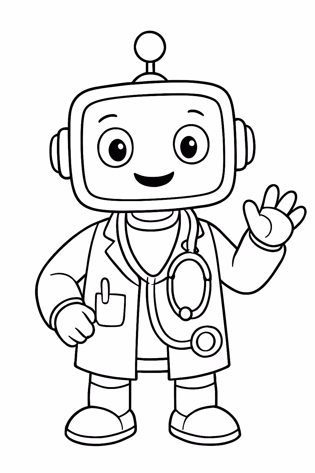 Medico robo para colorir — desenho para imprimir