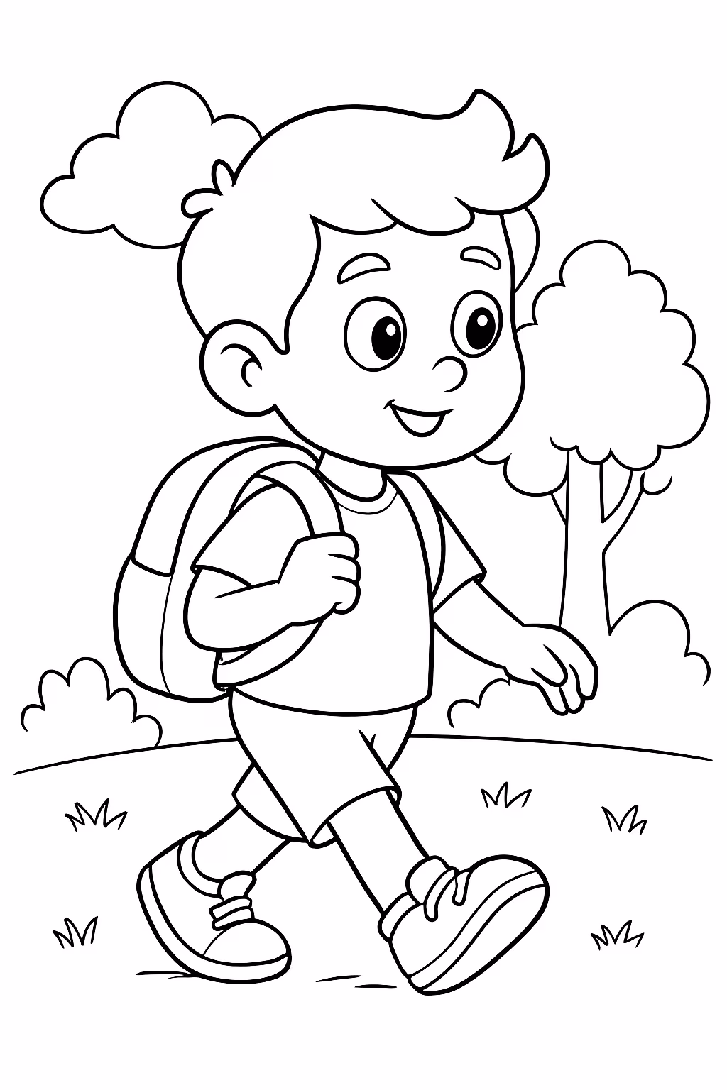 Menin nas fores para colorir — desenho para imprimir