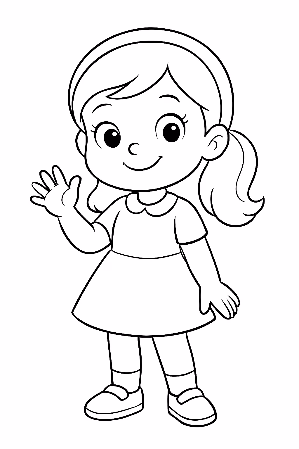 Menina para colorir — desenho para imprimir