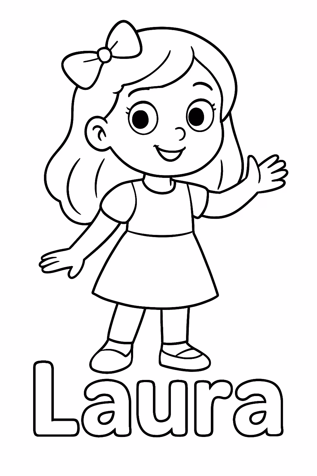 Menina com o nome de laura para colorir — desenho para imprimir