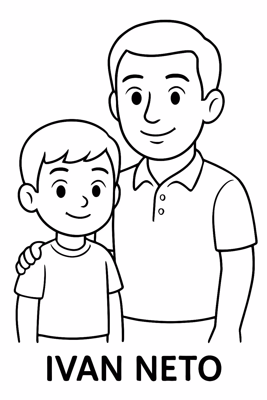 Menino aos cabelo liso com nome ivan neto agora o para colorir — desenho para imprimir