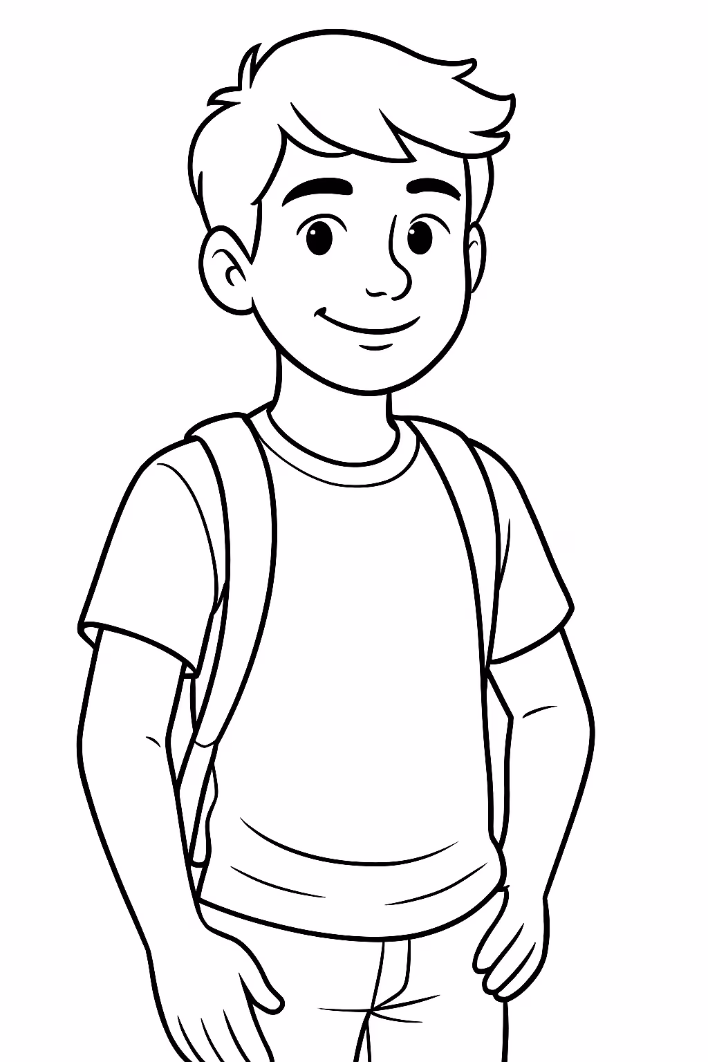 Menino adolecente realista para colorir — desenho para imprimir