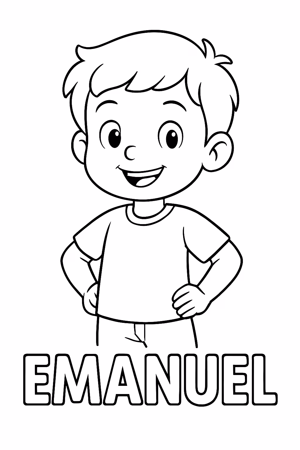 Menino com nome emanuel para colorir — desenho para imprimir