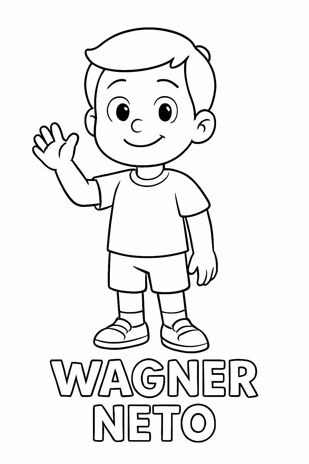 Menino com nome wagner neto para colorir — desenho para imprimir