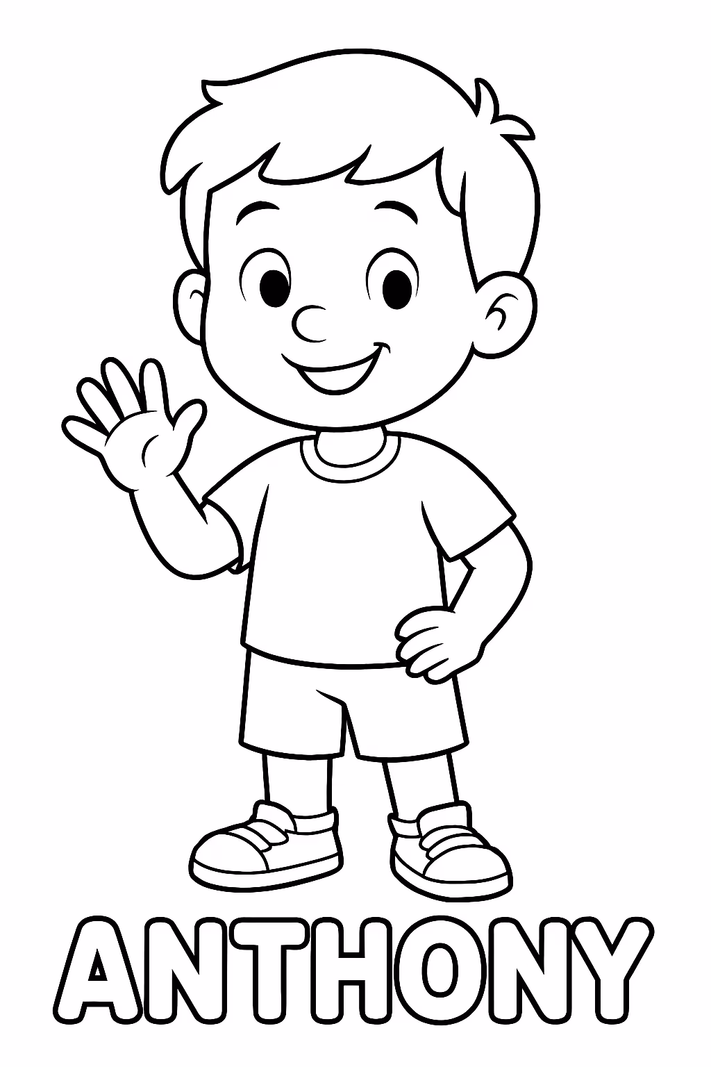 Menino com o nome anthony para colorir — desenho para imprimir