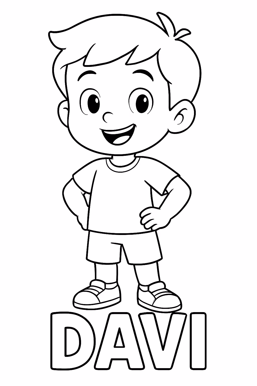 Menino com o nome davi para colorir — desenho para imprimir