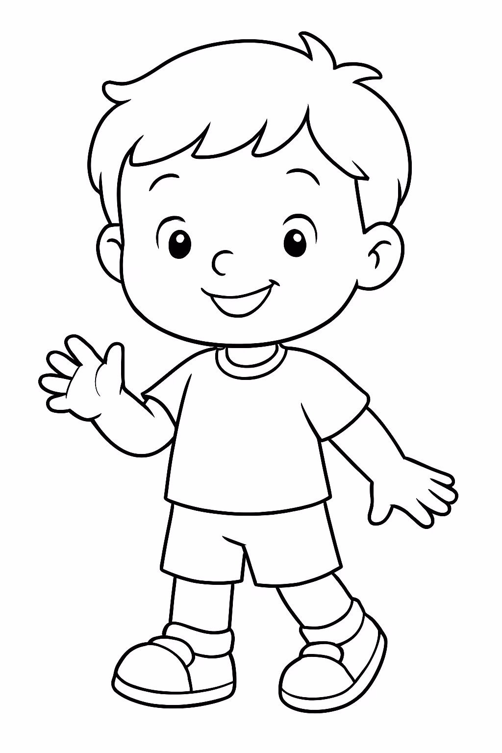 Menino de anos para colorir — desenho para imprimir
