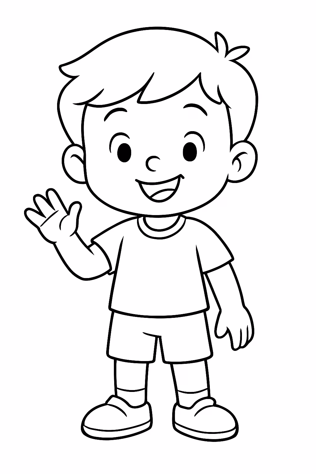 Menino fofo para colorir — desenho para imprimir