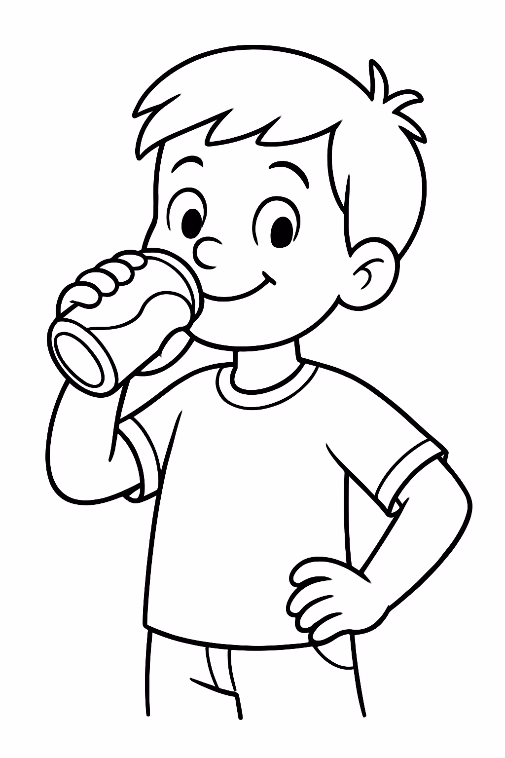 Menino refrigerante para colorir — desenho para imprimir