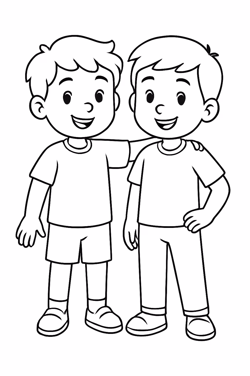 Meninos para colorir — desenho para imprimir