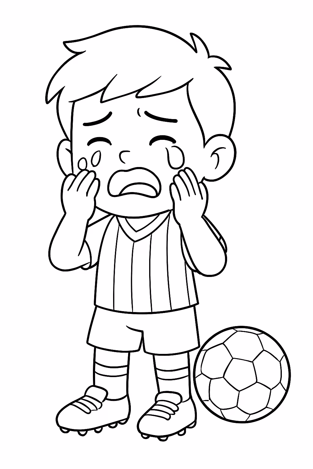 Messi chorando para colorir — desenho para imprimir