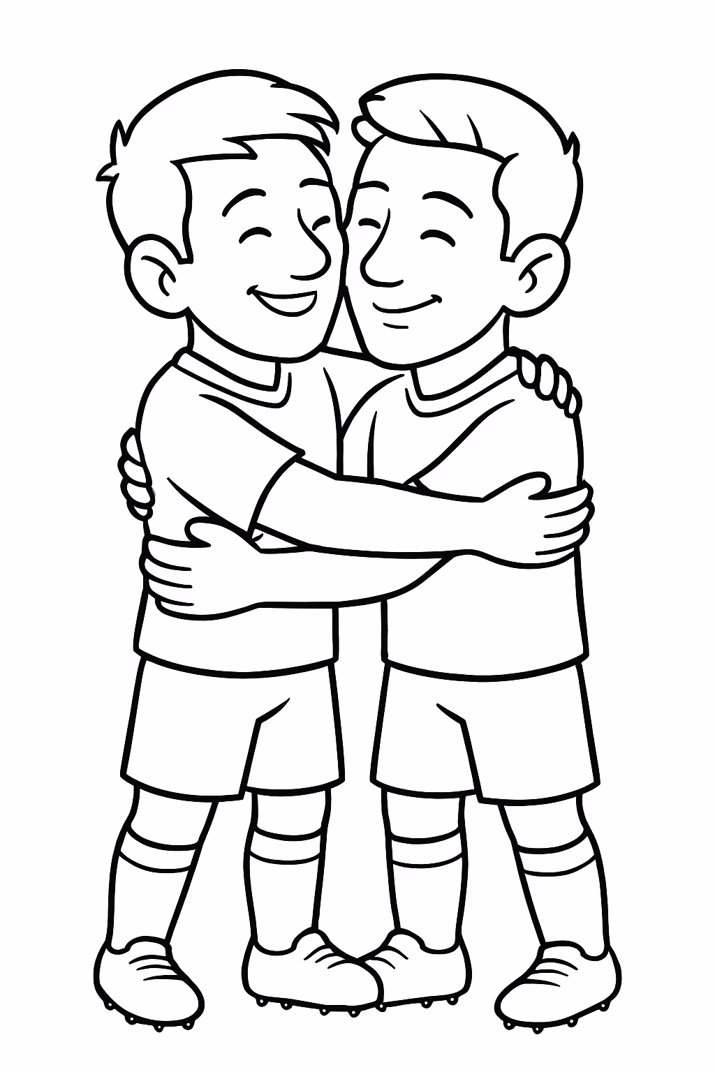 Messi da um abraco ao cr7 para colorir — desenho para imprimir