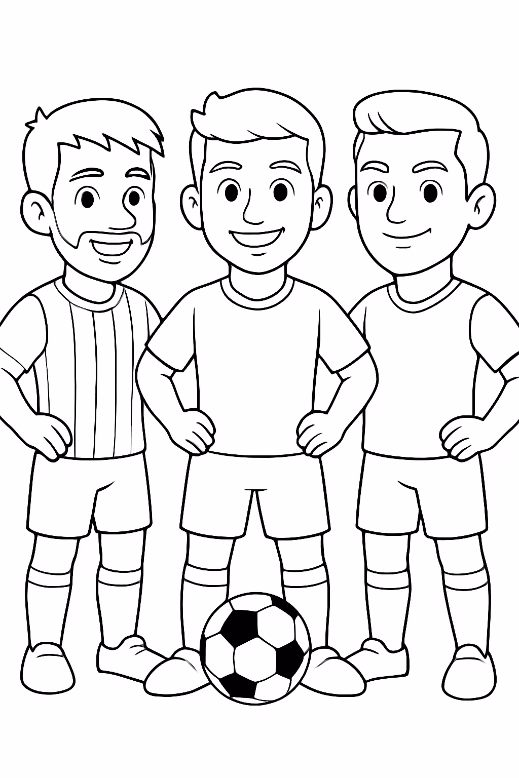 Messi neymar e cristiano ronaldo para colorir — desenho para imprimir
