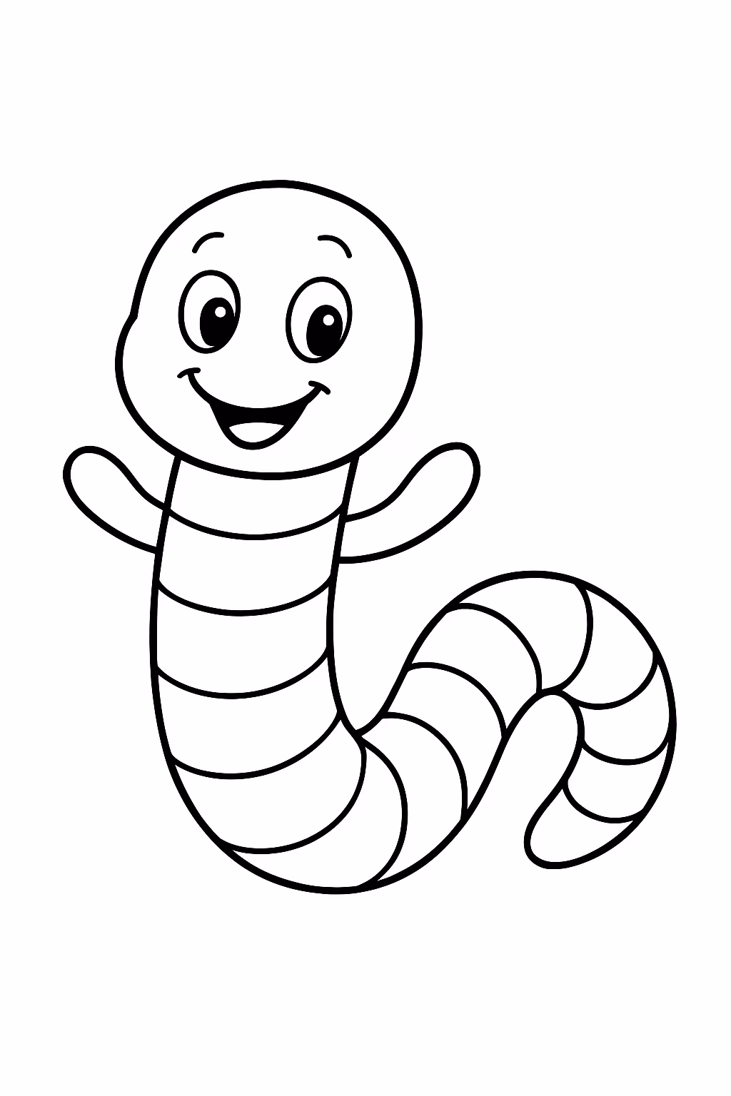 Minhoquinha para colorir — desenho para imprimir
