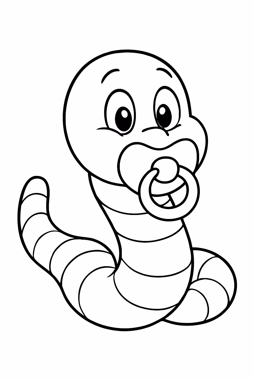 Minhoquinha de chupeta para colorir — desenho para imprimir