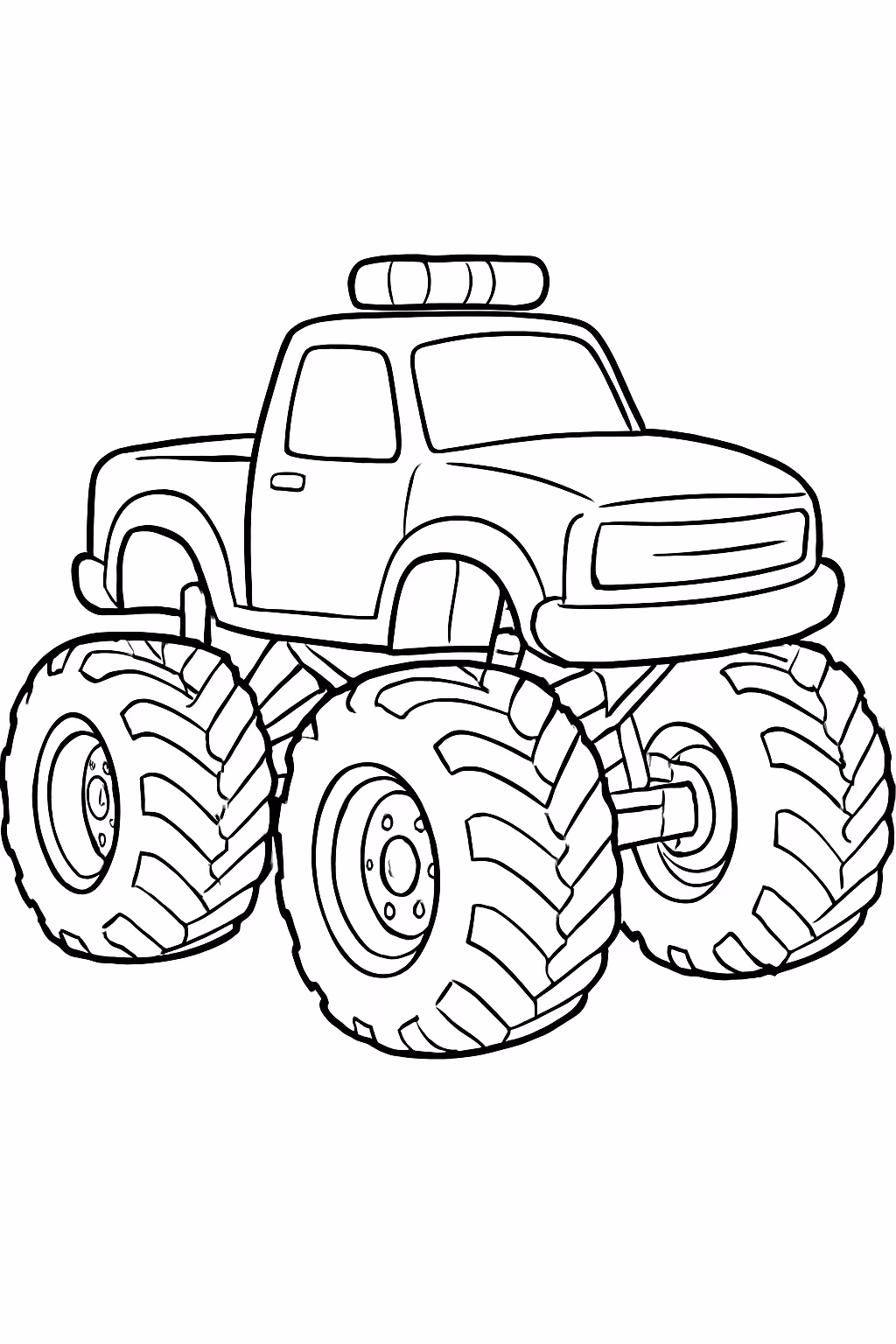 Monstertruck sem olhos e sem boca bem grande para colorir — desenho para imprimir