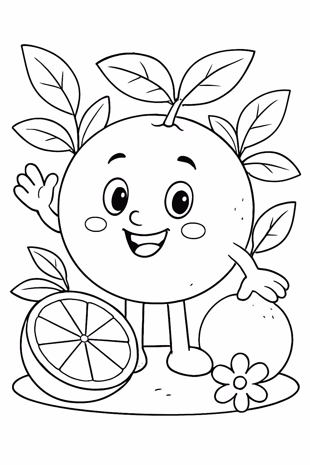 Mundo de frutas torajo para colorir — desenho para imprimir