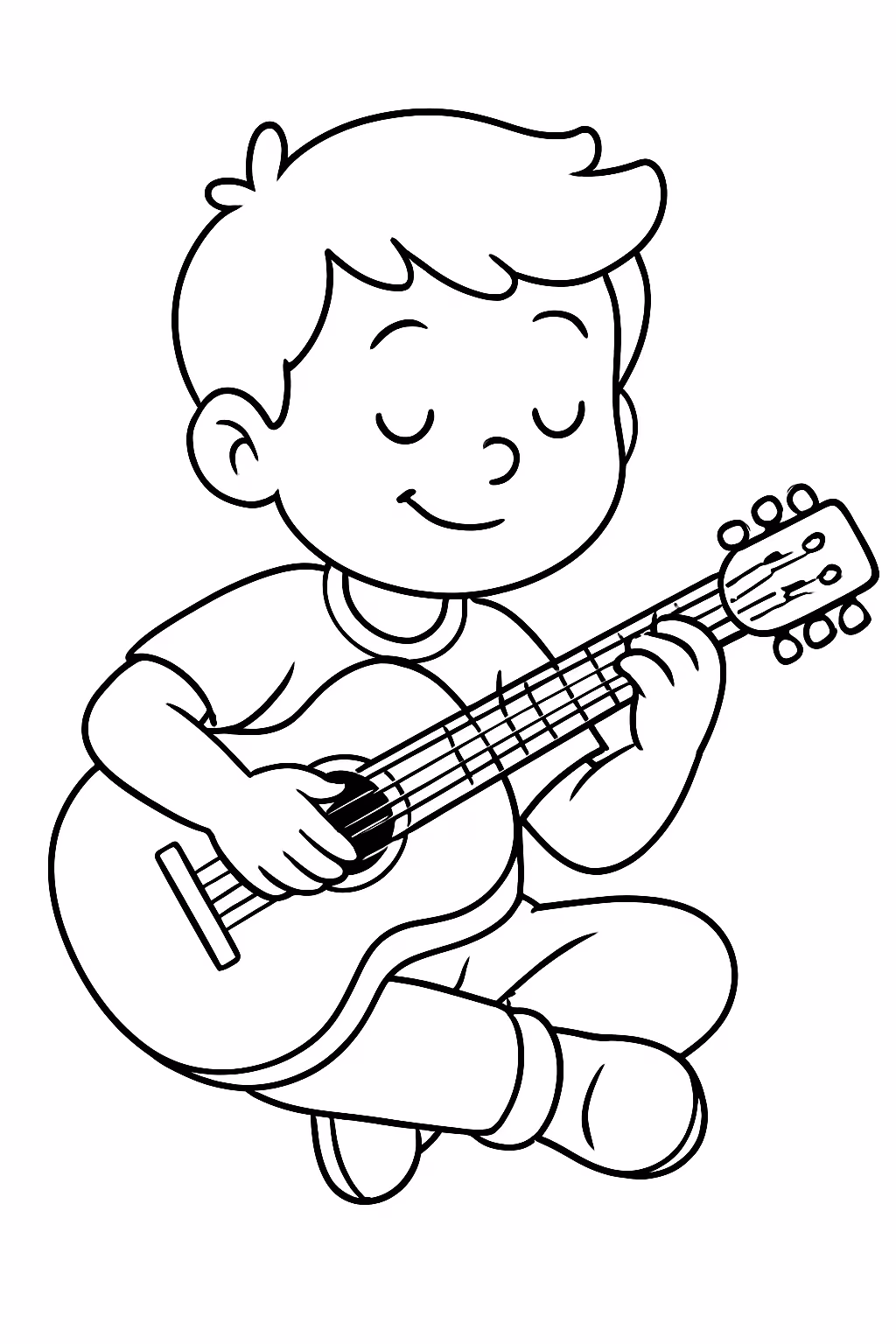Musico com o violao para colorir — desenho para imprimir