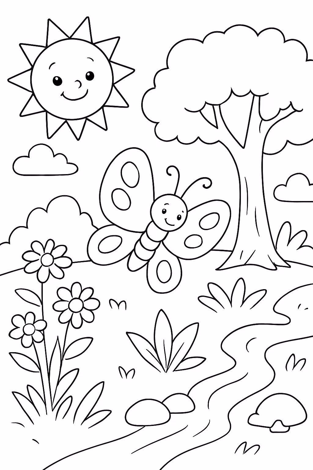 Natureza com bastante imagem para colorir — desenho para imprimir