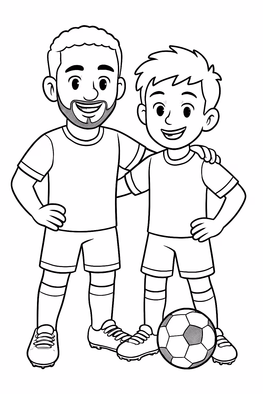 Neymar com endrik para colorir — desenho para imprimir