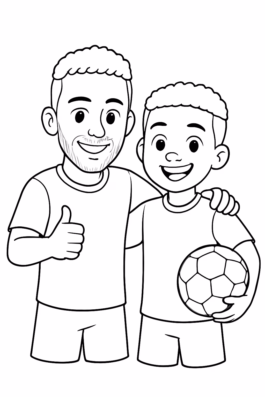 Neymar e endrick juntos em uma foto para colorir — desenho para imprimir
