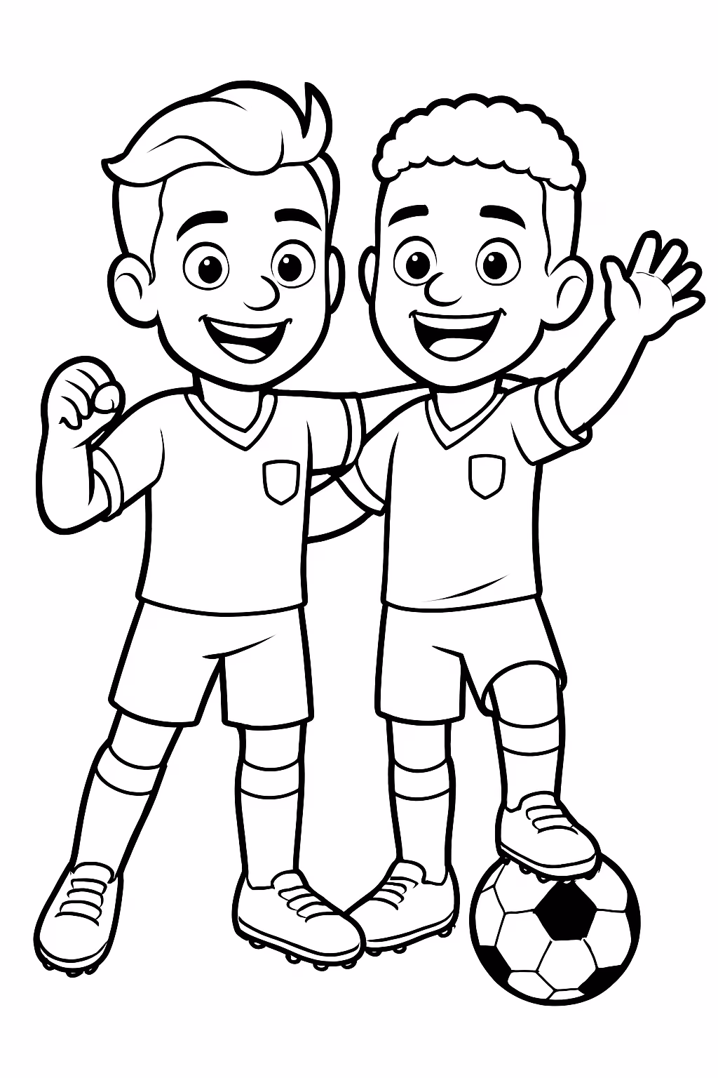 Neymar e vini junior copa para colorir — desenho para imprimir