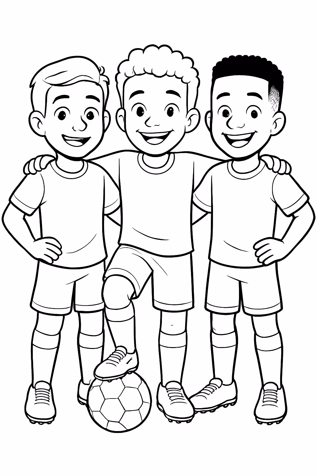 Neymar endrick e vinicius junior juntos para colorir — desenho para imprimir
