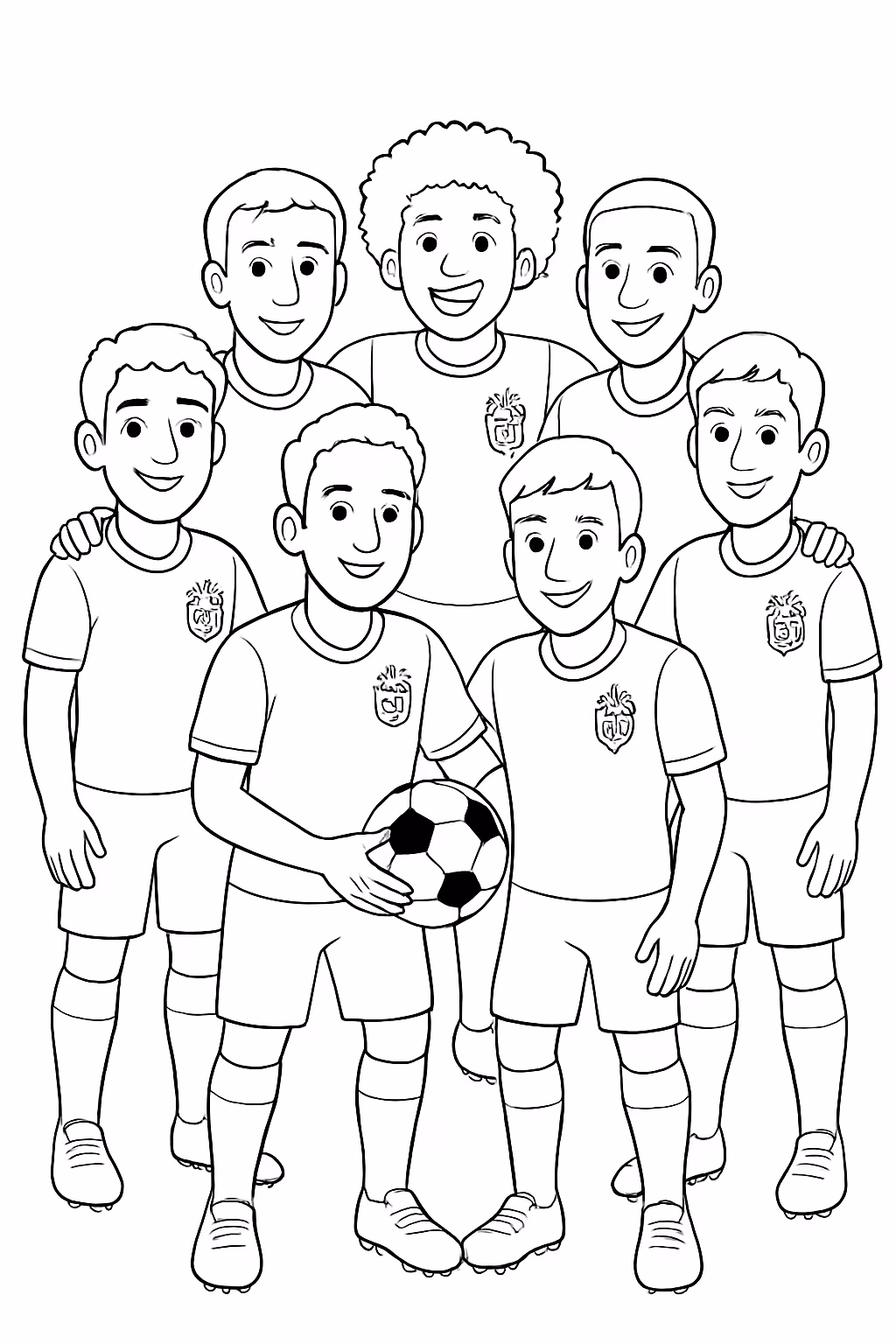 Neymar jr e endrik com todos os da selecao brasileira para colorir — desenho para imprimir