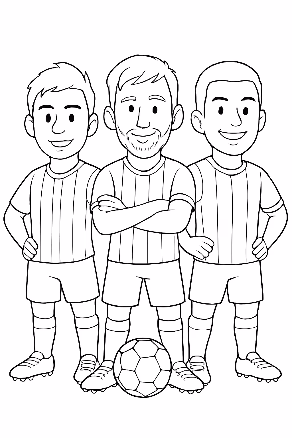 Neymar messi e ronaldo para colorir — desenho para imprimir