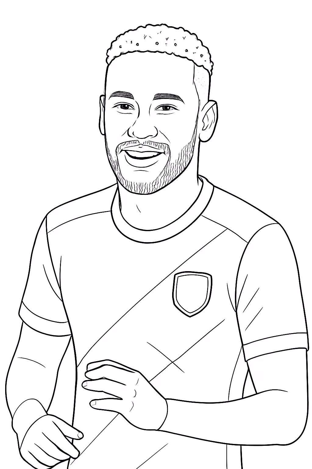Neymar realista igual o dos dias atuais para colorir — desenho para imprimir