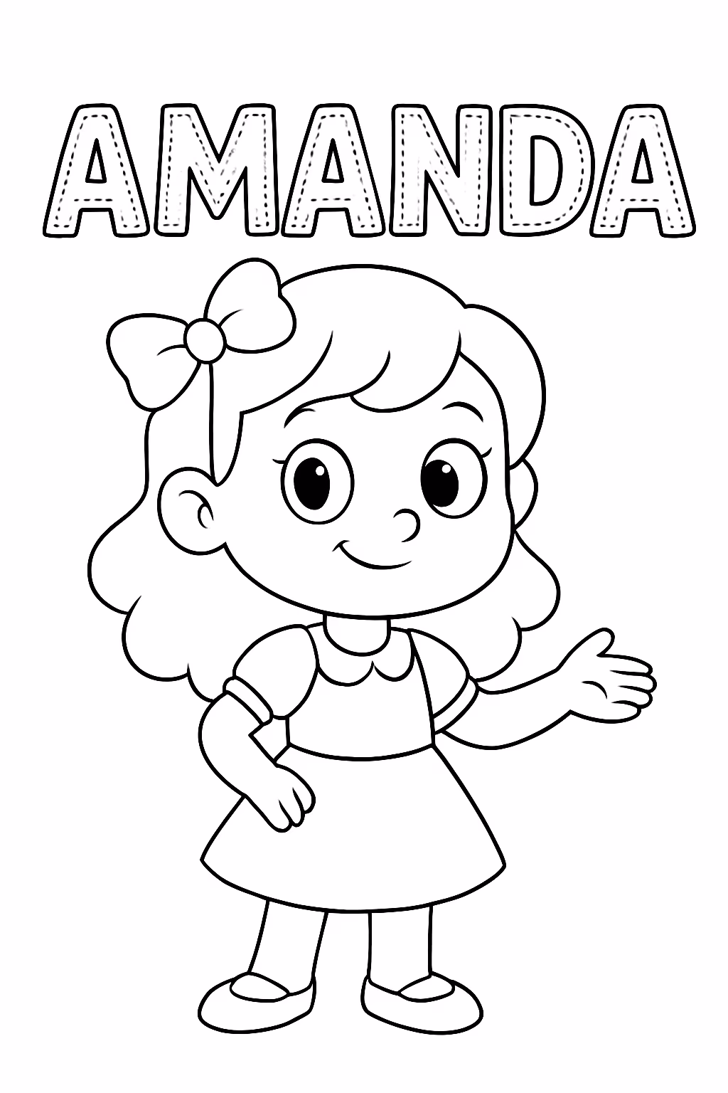 Nome amanda com stitich para colorir — desenho para imprimir