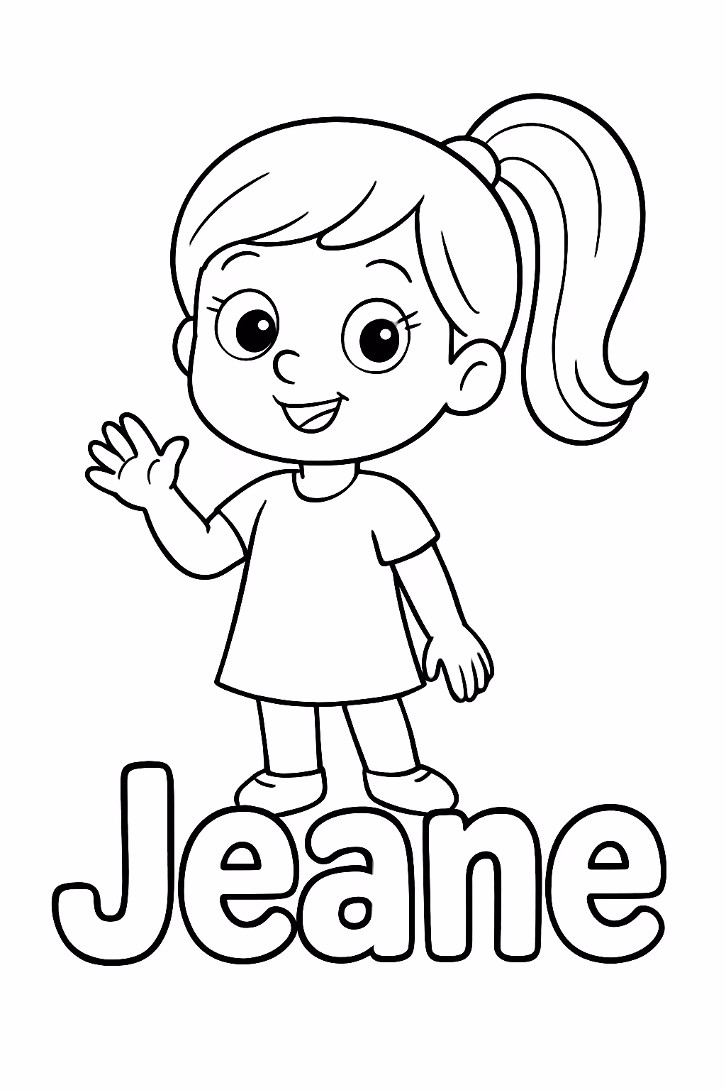 Nome escrito jeane para colorir — desenho para imprimir