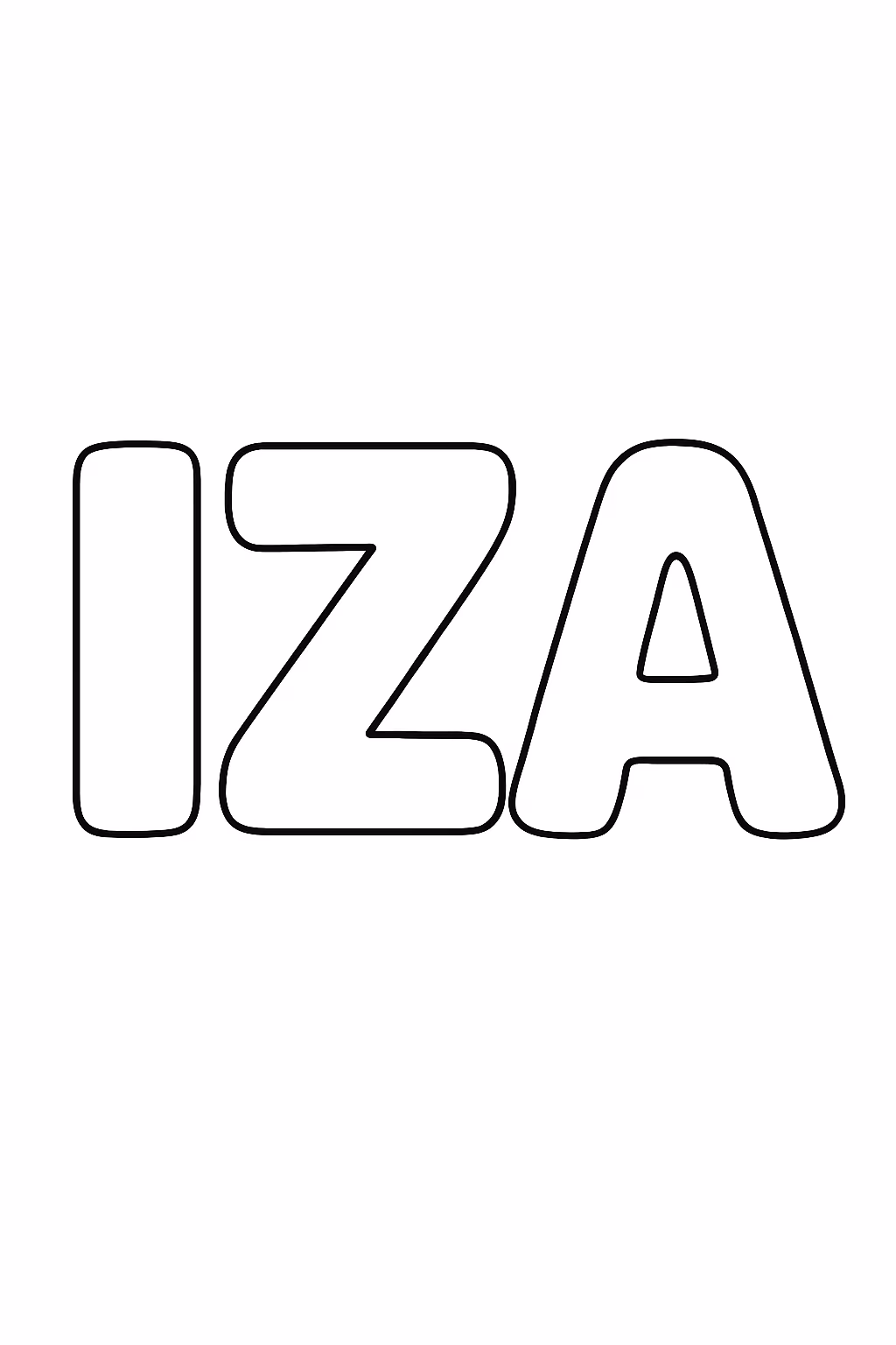 Nome iza sem dezenho so o nome para colorir — desenho para imprimir