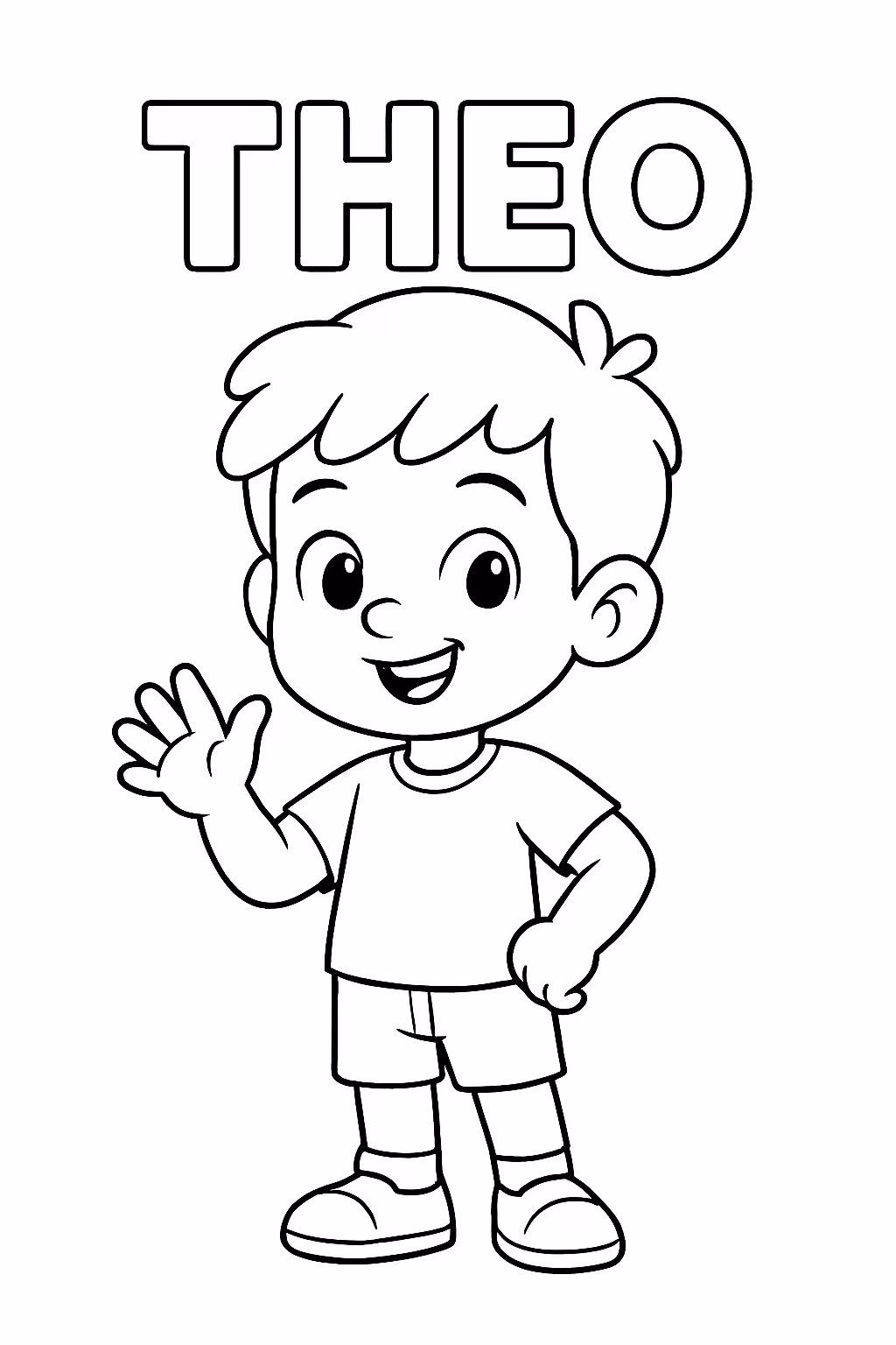 Nome theo para colorir — desenho para imprimir