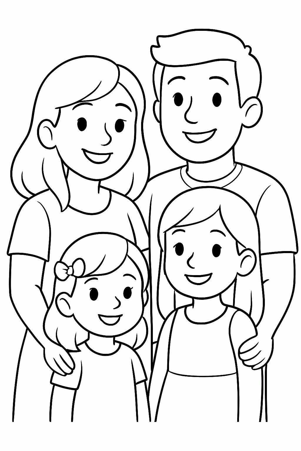 Nossa familia mamae papai sthefany e hadassa para colorir — desenho para imprimir