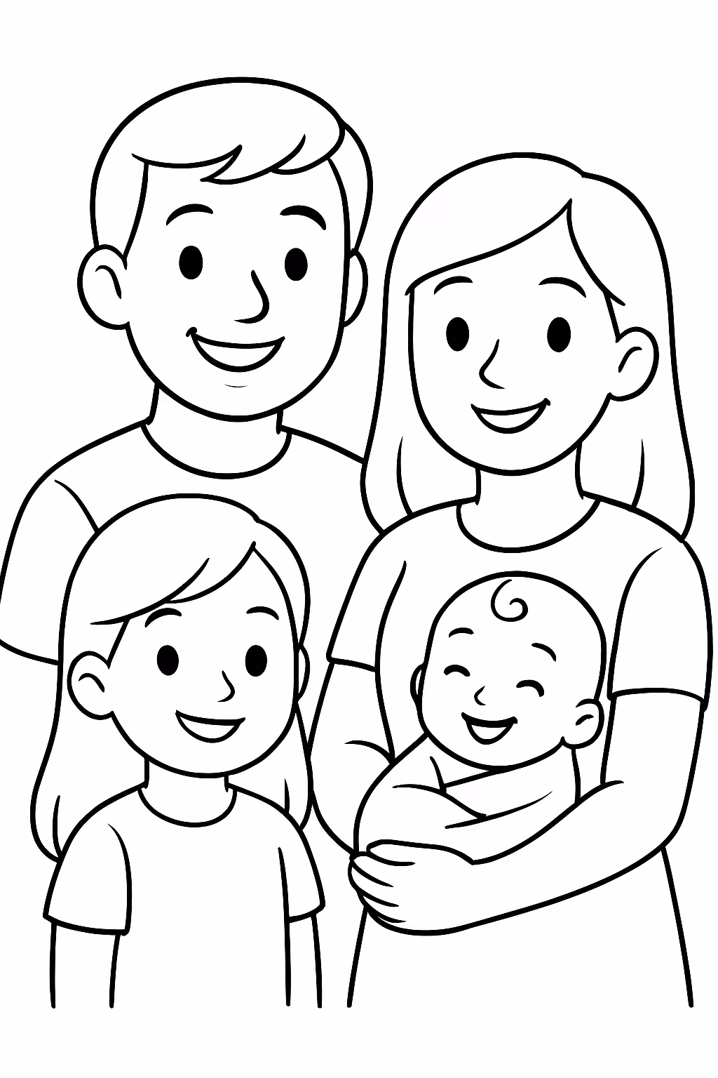 Nossa familia mamae papai sthefany e hadassa bebe para colorir — desenho para imprimir