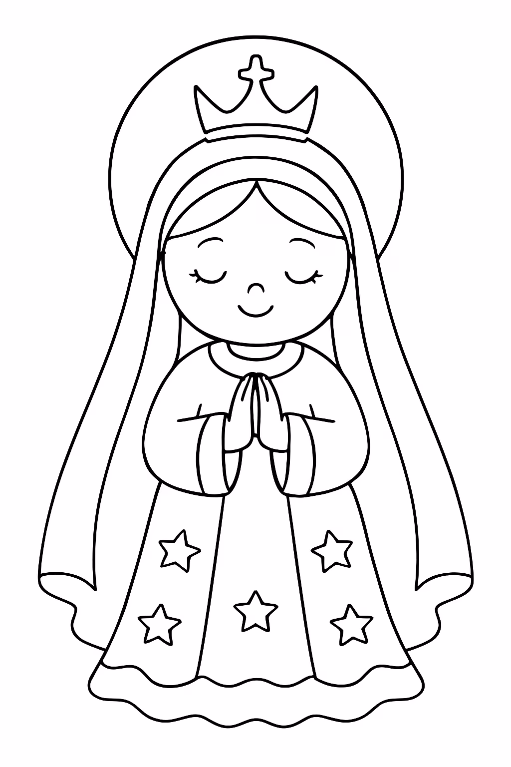 Nossa senhora montar para colorir — desenho para imprimir