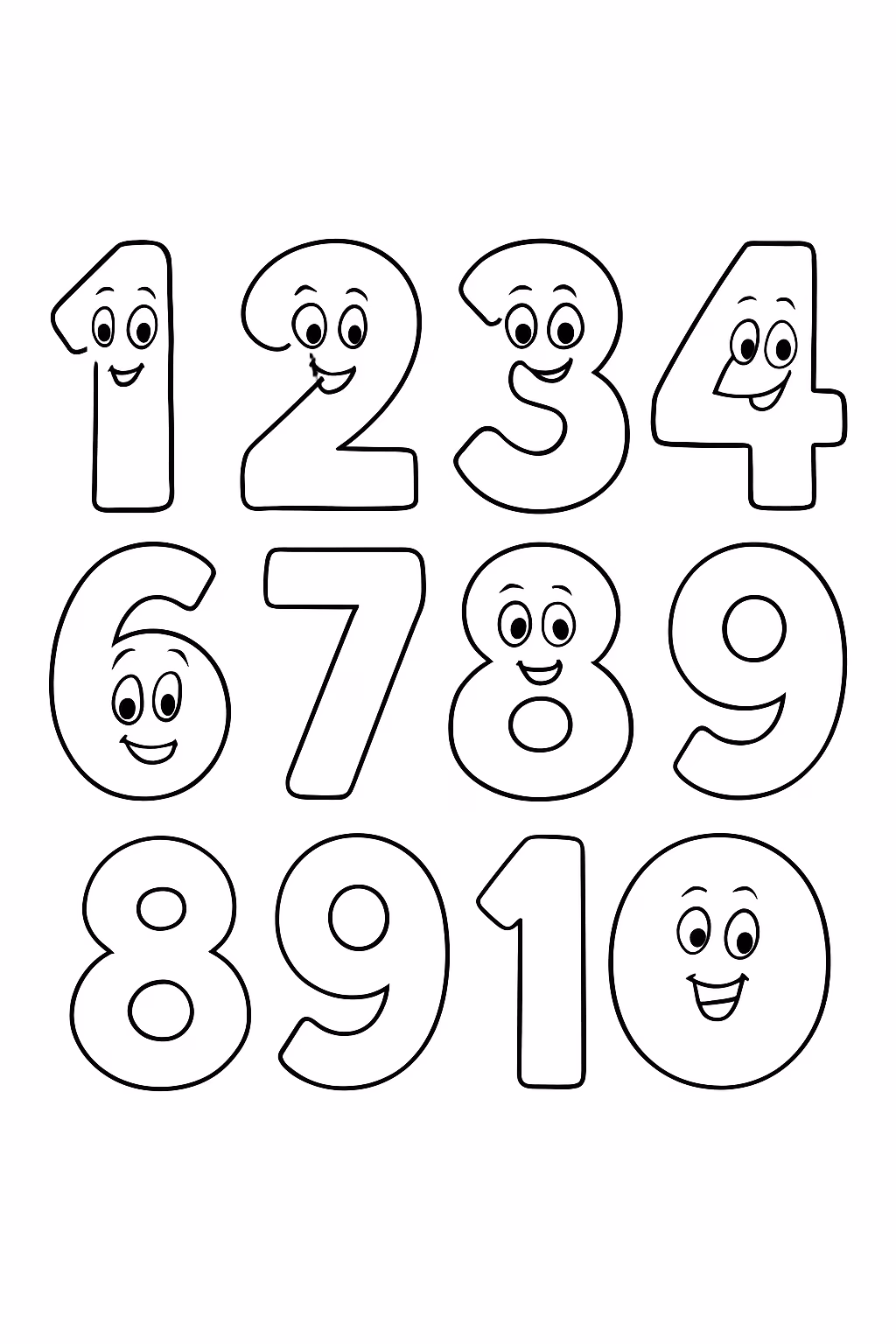 Numeros para colorir — desenho para imprimir