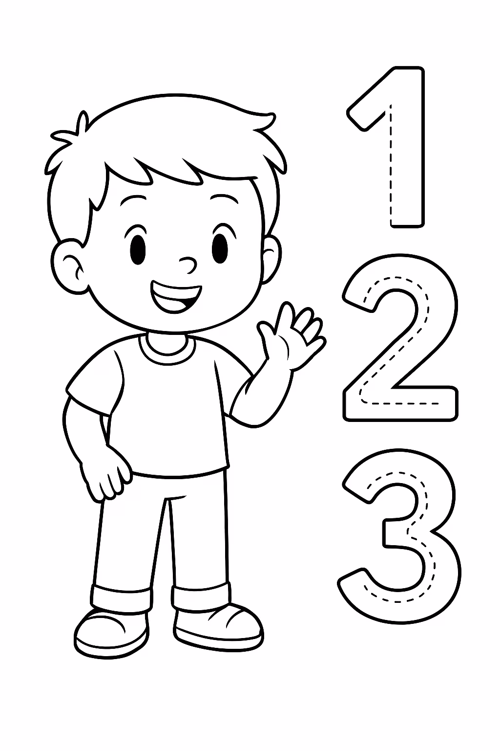 Numeros com tracado escrever para colorir — desenho para imprimir
