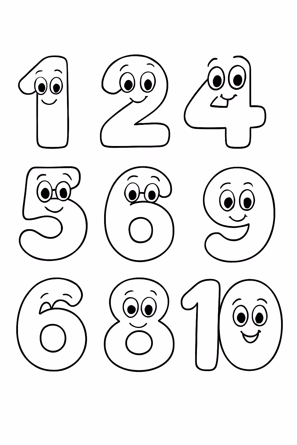 Numeros de a para colorir — desenho para imprimir