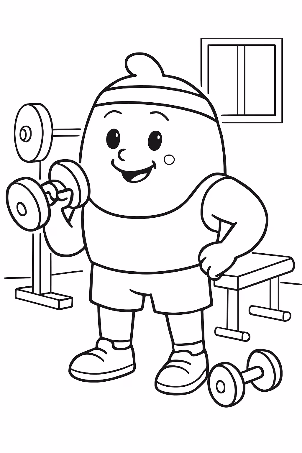 O boob good fazendo academia para colorir — desenho para imprimir