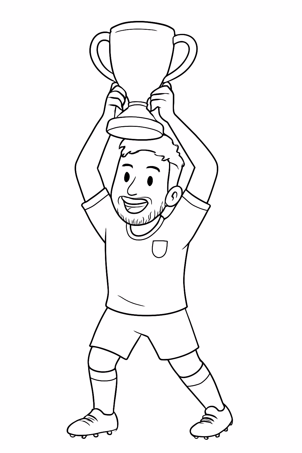 O jogador neymar jr levantando a taca da copa do para colorir — desenho para imprimir