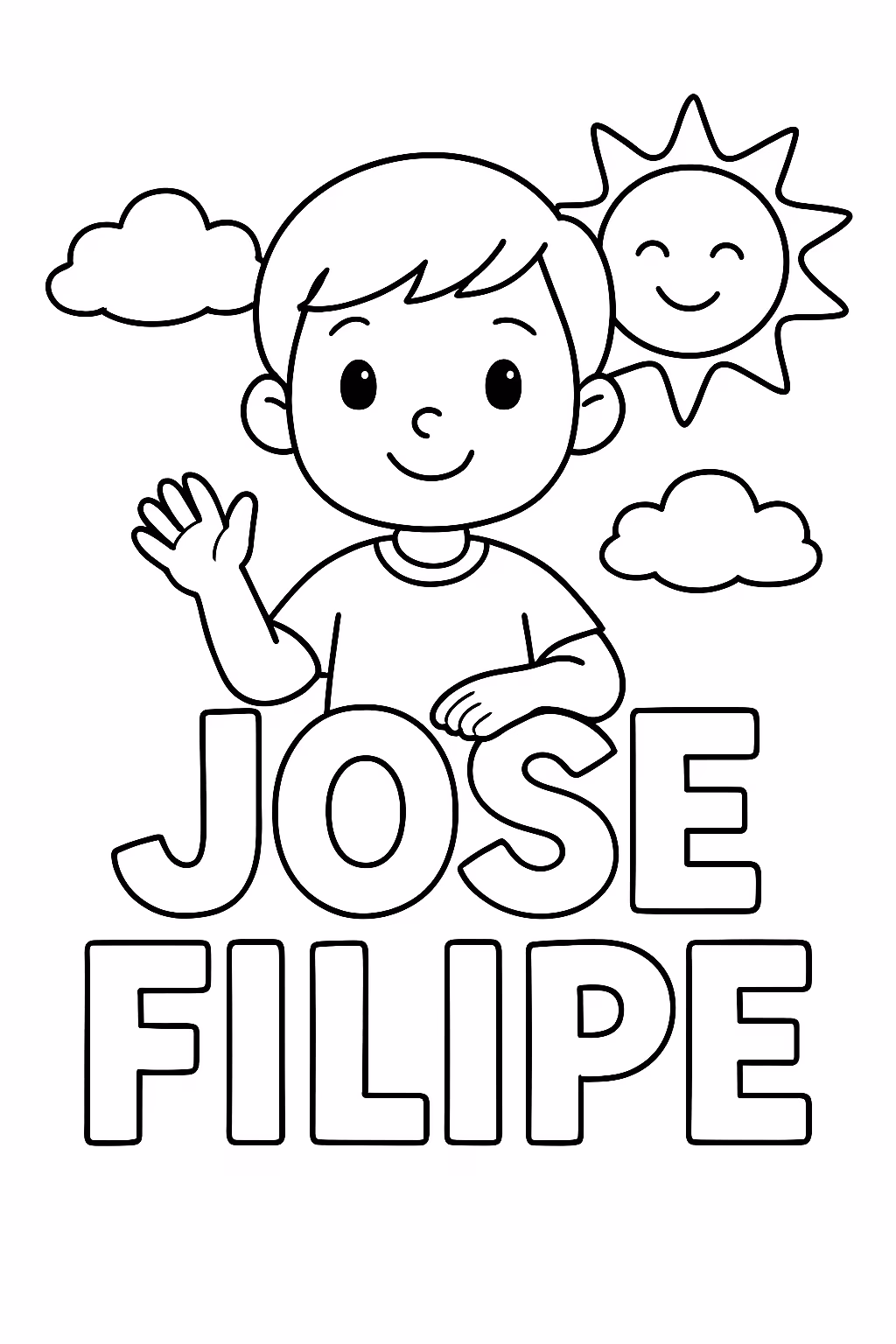 O nome jose filipe para colorir — desenho para imprimir
