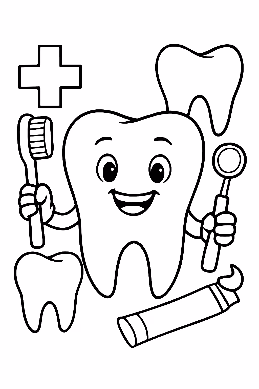 Odontologia para colorir — desenho para imprimir
