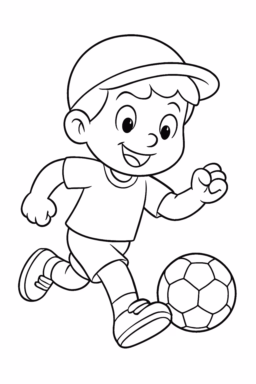 One peace jogando futebol para colorir — desenho para imprimir