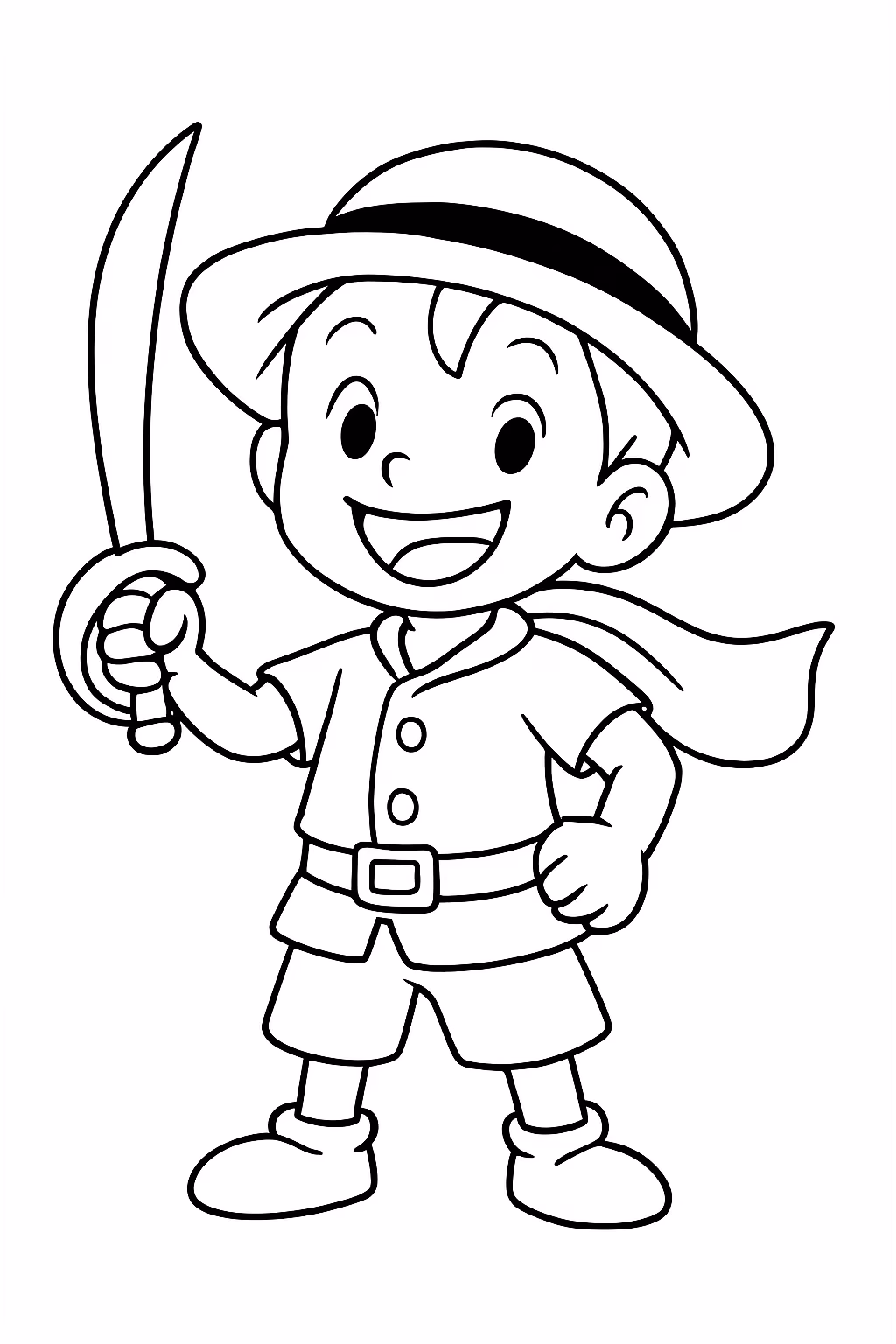 One piece para colorir — desenho para imprimir