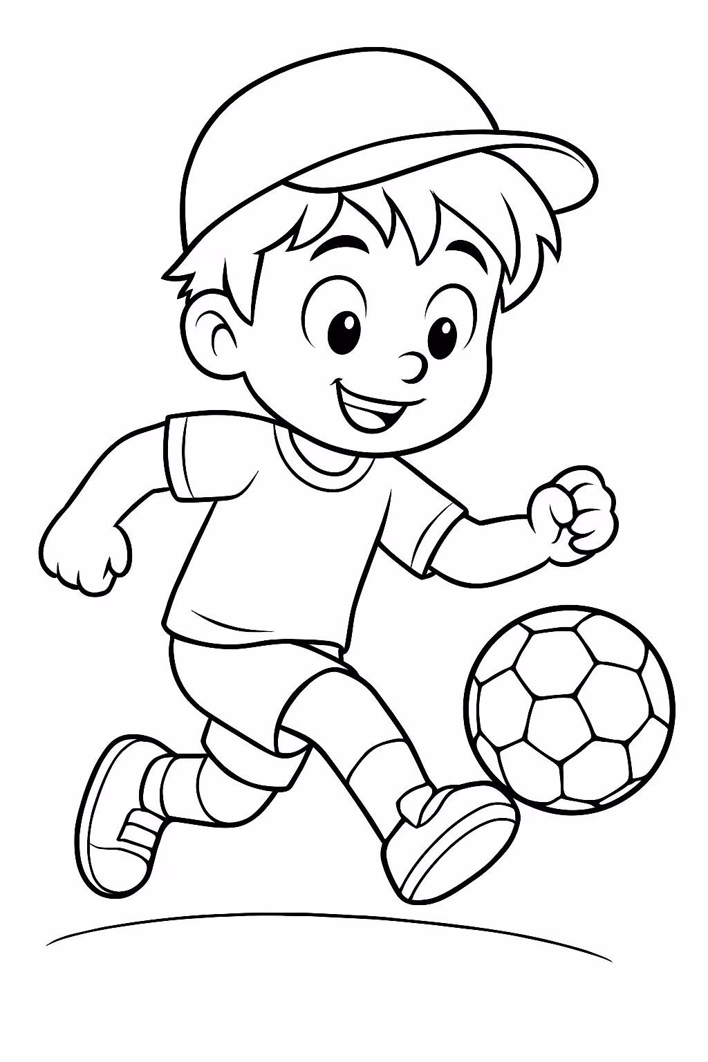 One piece jogando futebol para colorir — desenho para imprimir