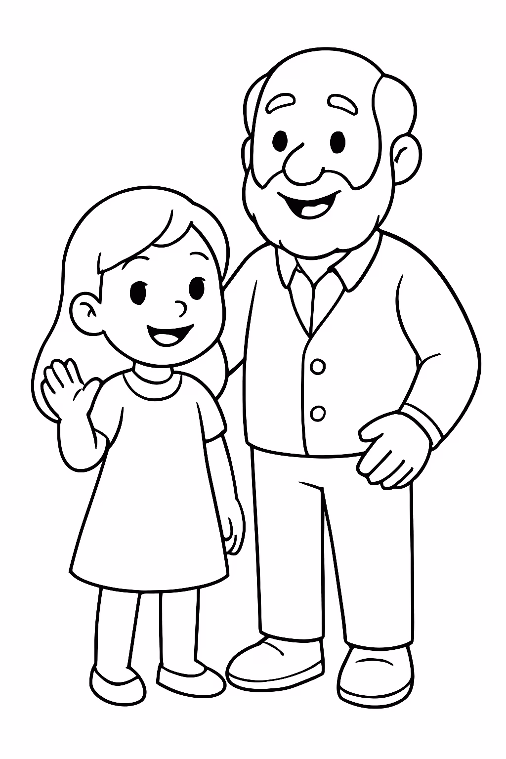 Oona e baba para colorir — desenho para imprimir