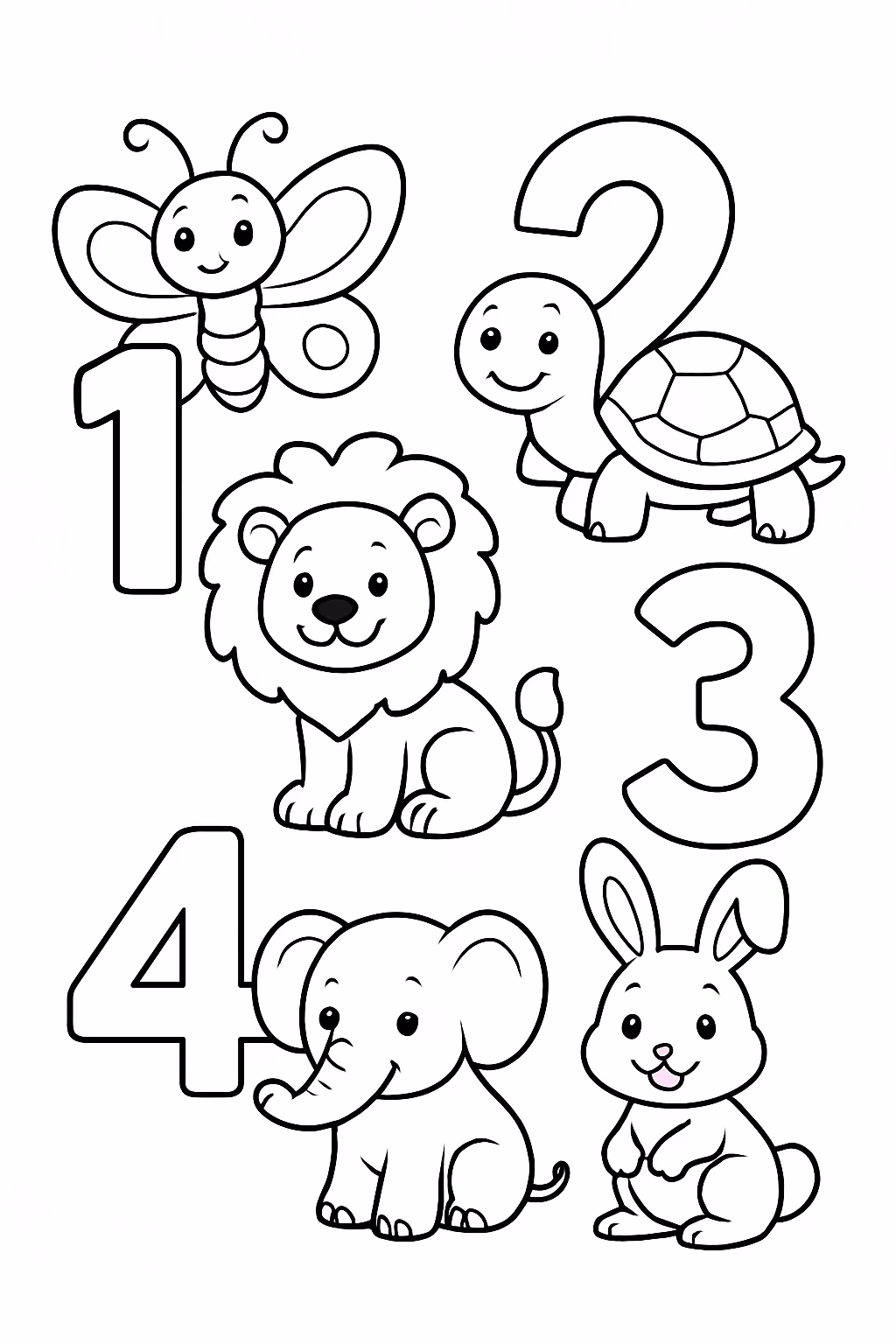 Os numeros de a para colorir — desenho para imprimir