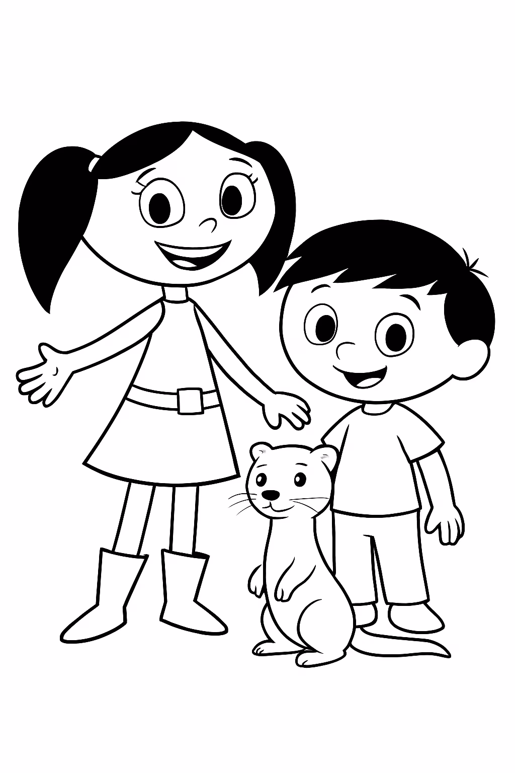 Os personagens principais de o show da luna incluem luna para colorir — desenho para imprimir